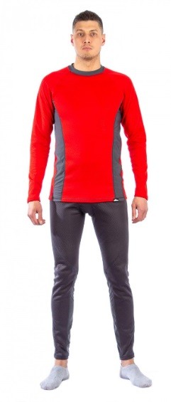 Термобелье Novatex Grayling Baikal (Байкал) (флис-сэндвич, графит/красный)