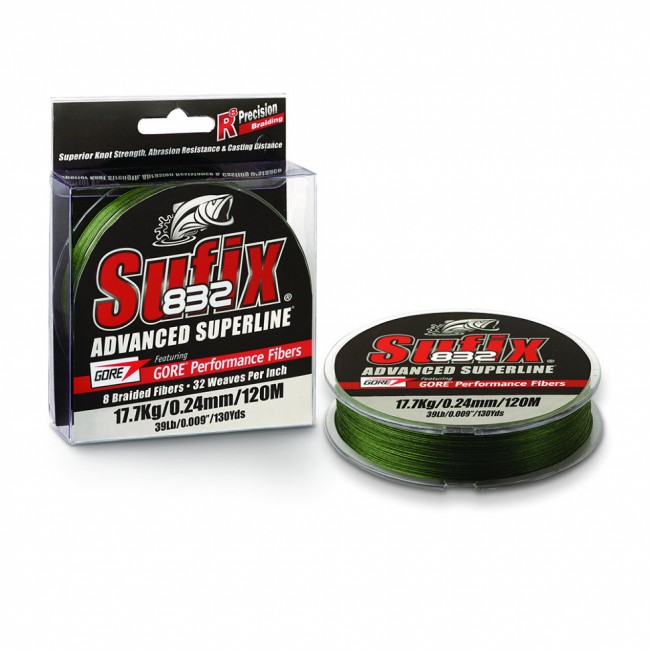 Леска плетеная SUFIX 832 Braid зеленая 135м