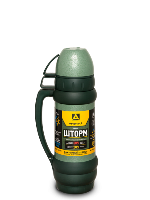 Термос Арктика с узким горлом, в молотковой эмали