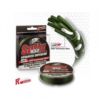 Леска плетеная SUFIX 832 Braid зеленая 120 м