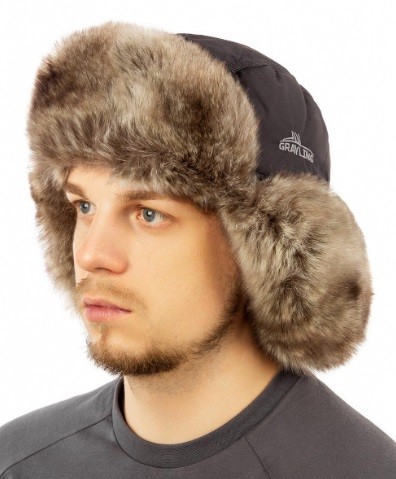 Шапка-ушанка Novatex Nelma (Нельма) NEW (таслан, серо-желтый) L