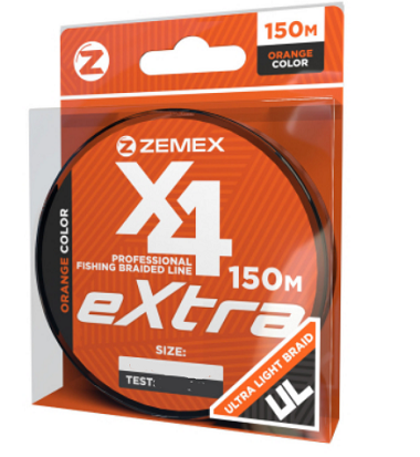 Плетеный шнурZemex Extra X4 150 m  PE,  orange