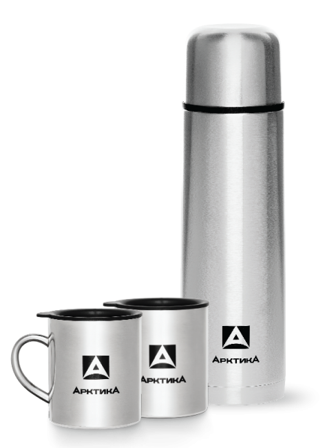 Подарочный набор Арктика (Термос,1000мл + 2 кружки невакуумные, 300мл) Подарочный набор Арктика (Термос,1000мл + 2 кружки невакуумные, 300мл)