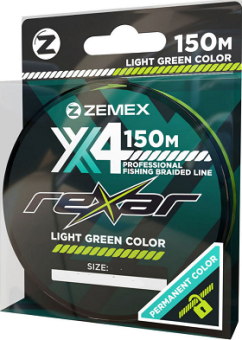 Плетеный шнур Zemex Rexar X4  150 m, light green