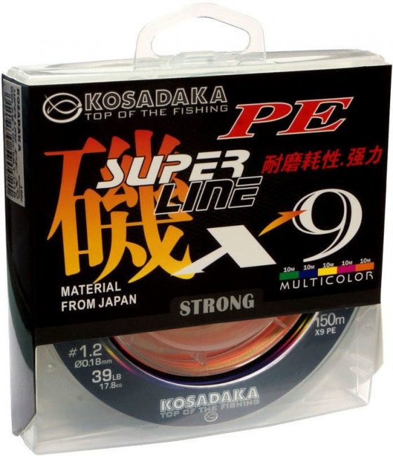 Леска плетеная Kosadaka Super Line PE X9 Multicolor 150м (мультиколор) Леска плетеная Kosadaka Super Line PE X9 Multicolor 150м (мультиколор)
